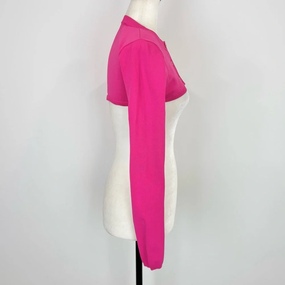 Zara pink cropped bolero cardigan - Picture 3 of 6